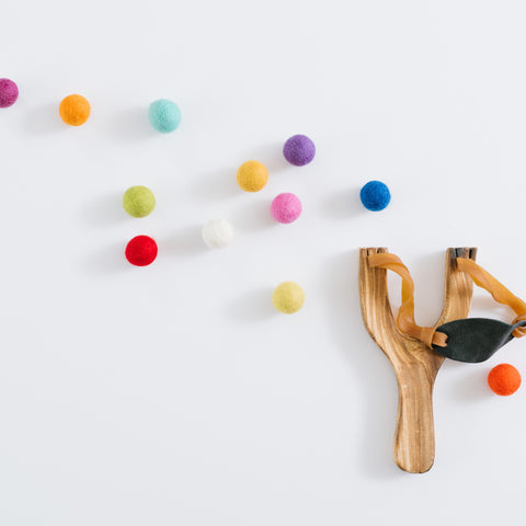 Sling Shot + Dozen Felt Balls